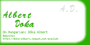 albert doka business card